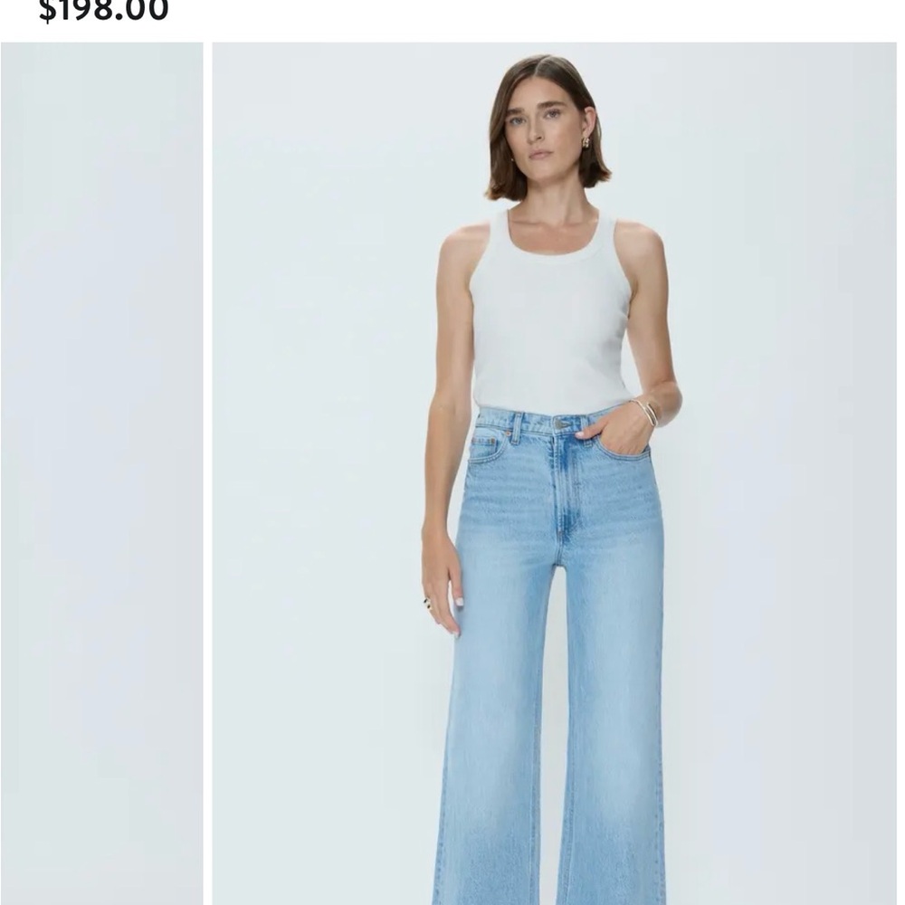Pistola Lana High-Rise waist Wide Leg Bootcut Flare Jeans in Light Blue